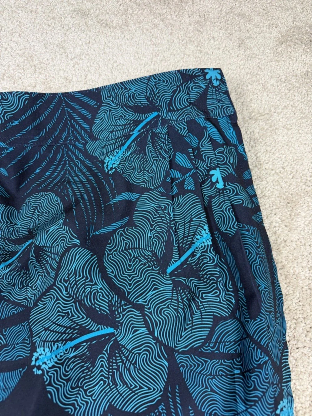 RipSkirt Hawaii Women’s Skirt Wrap Pockets Blue Teal Floral Size Large L - Picture 2 of 8